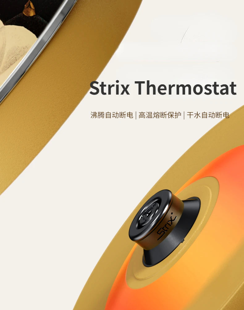 Retro Handmade Decals Automatic Electric Kettle Water Boiler 304Stainless Steel Thermometer Anti-Dry 1800w 1.8L