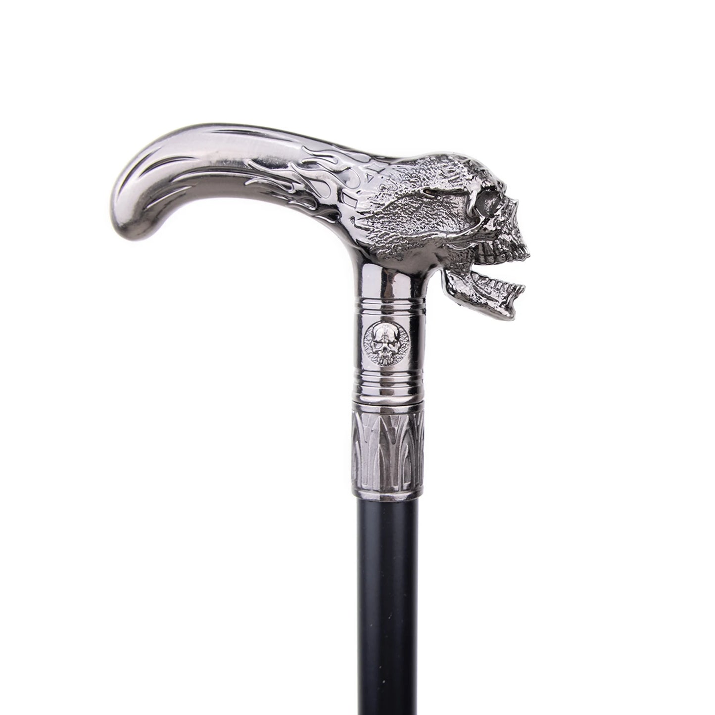 Skull Head Walking Stick with Hidden Plate Self Defense Fashion Cane Plate Cosplay Crosier Stick 93cm