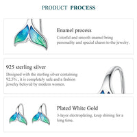 Bamoer 925 Silver Mermaid & Starfish Ocean Hoop Earrings