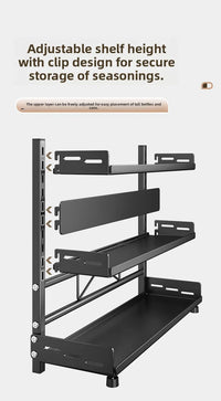 Multi-Layer Kitchen Storage Rack Carbon Steel for Spices and Tools