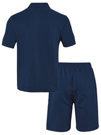 Men’s Summer Jacquard Polo Shirt – Casual Short Sleeve