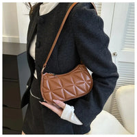 Vintage Fashion Versatile New Women's Bags Solid Rhombic High-End Texture Simple Generous Temperament Crossbody Shoulder