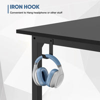 Modern Computer Desk with Side Bag & Headphone Hook
