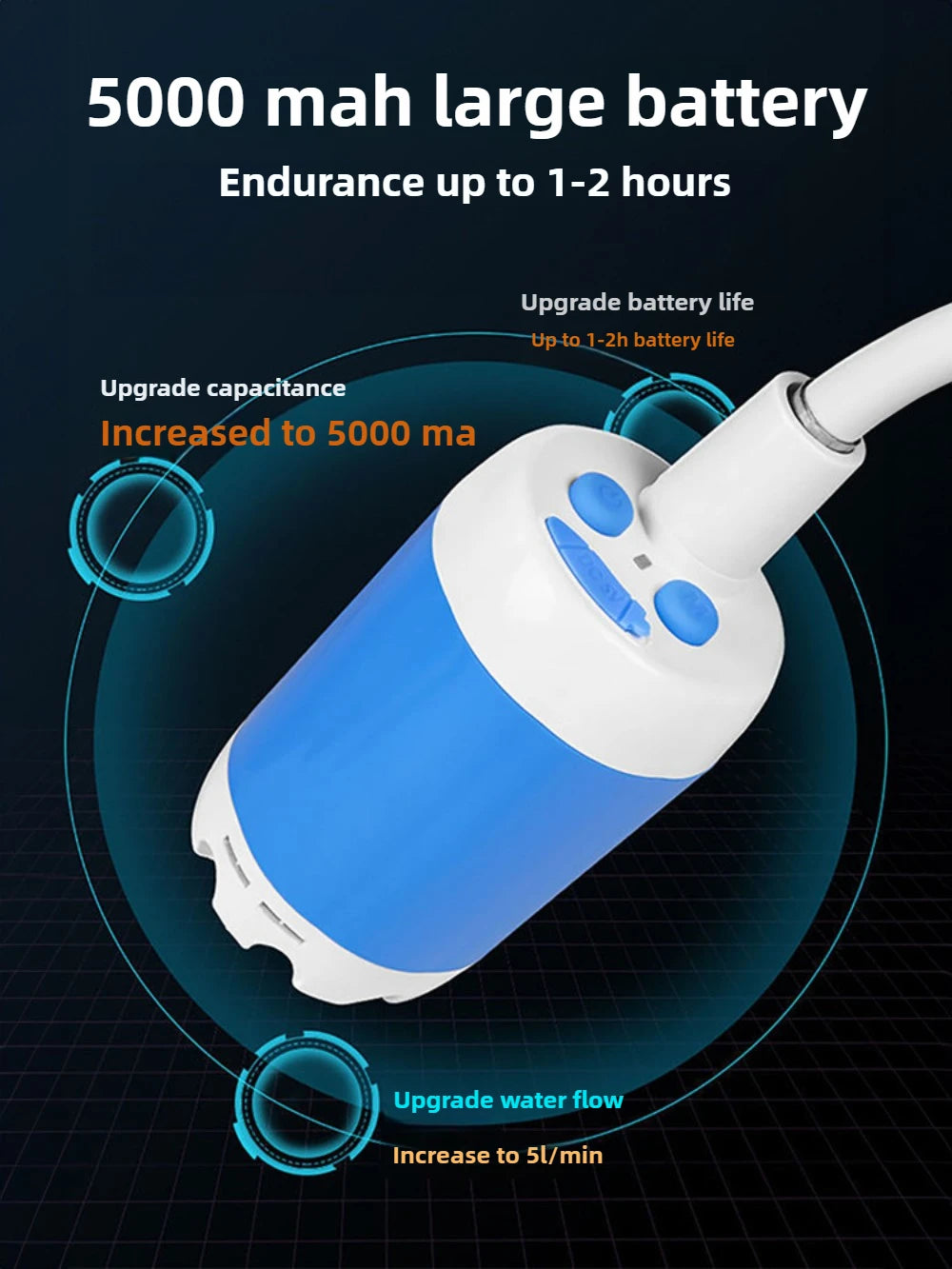 Outdoor Portable Shower Gadget Construction Site Dormitory Camping Simple Mobile Shower Wireless Shower Rechargeable Water Pump