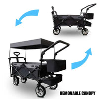 Outdoor Camping Vehicle with Shed, Multifunctional, Installation Free, Foldable Pole Camping Vehicle, Portable Shopping Cart