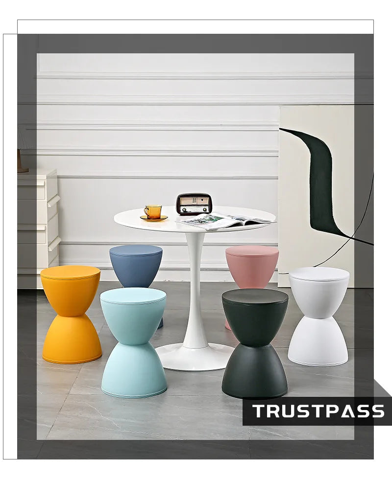 Nordic Round Ottoman Pouf – Living Room Coffee Side Table