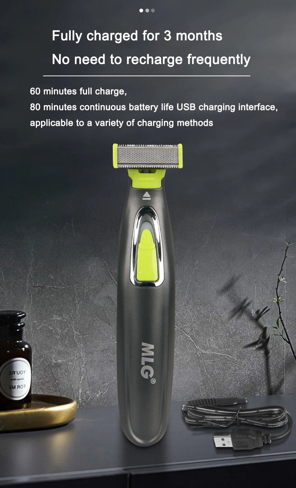 MLG Electric Shaver – USB Rechargeable Full Body Trimmer