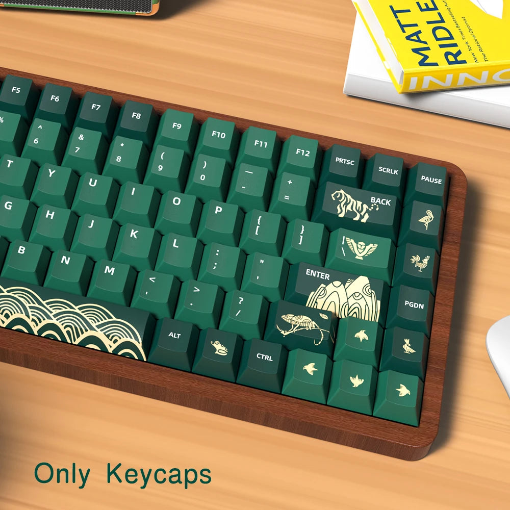 Animal Forest Green Cherry Profile Keycap Set ISO Layout