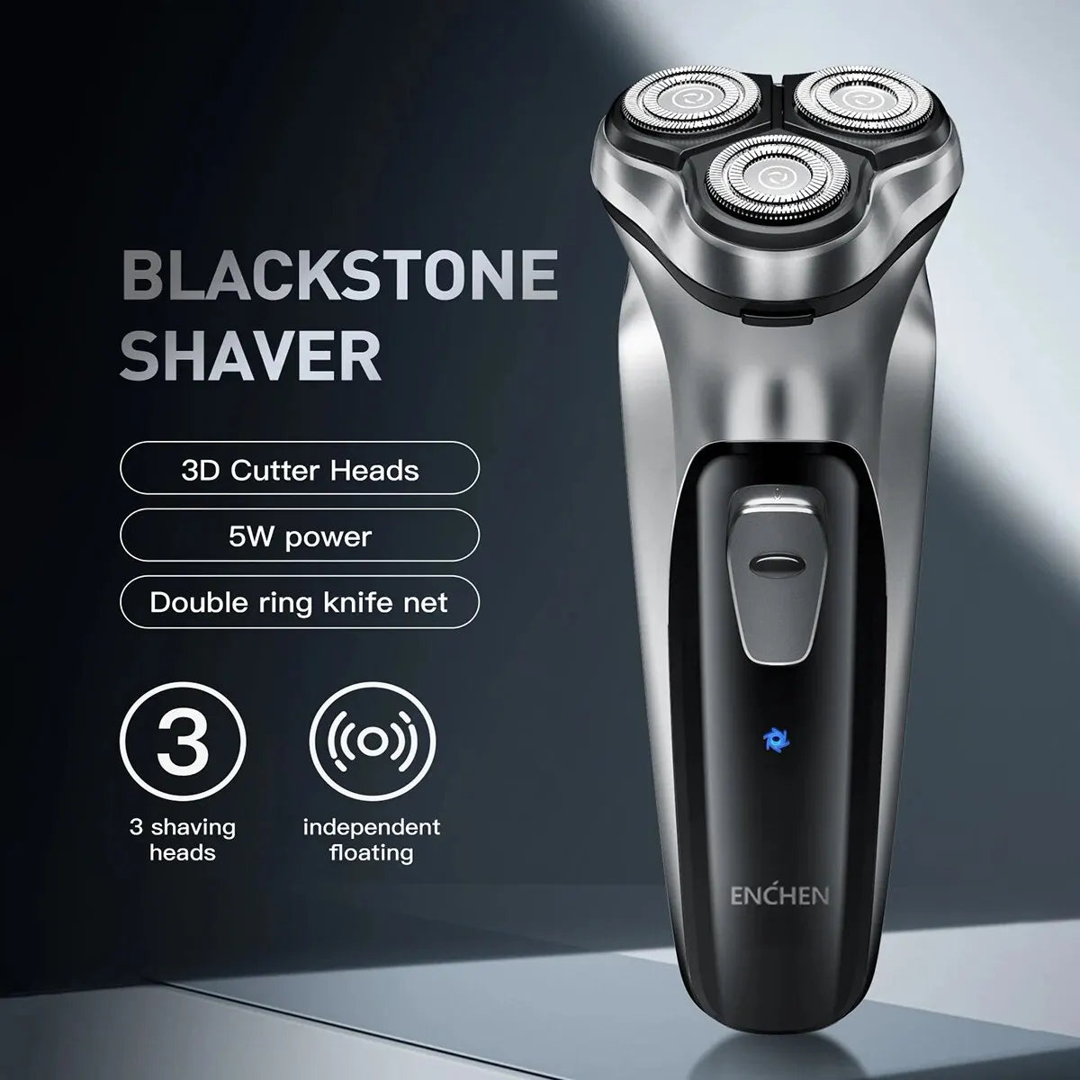 Blackstone Rotary Shaver – USB Rechargeable 3D Beard Trimmer