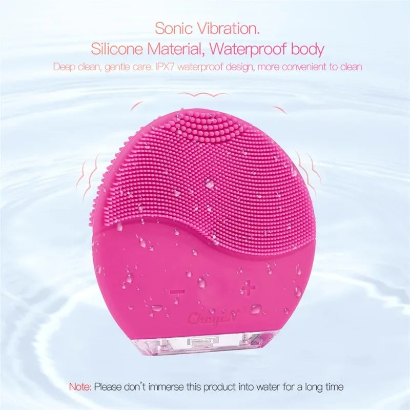 Silicone Face Cleansing Brush Electric Sonic Facial Deep Cleaning Brush Waterproof High-Frequency Vibrating Massager Skin Care