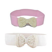 Women’s Large Bowknot Elastic Waist Belt for Dresses