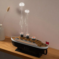250ml Titanic Ship Model Air Humidifier Essential Oil Diffuser Jellyfish Smoke Ring Spray Aroma Diffuser Night Light for Home