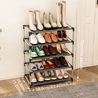 Metal Shoe Rack – Space Saving Black Shoe Storage Organizer