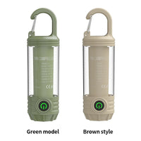 Outdoor camping light with multi-light sources, portable keychain hook, mini small flashlight, ambient camping light