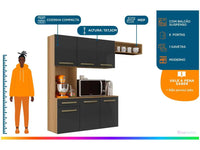 Compact Kitchen Cabinet with Counter – 6 Doors + 1 Drawer