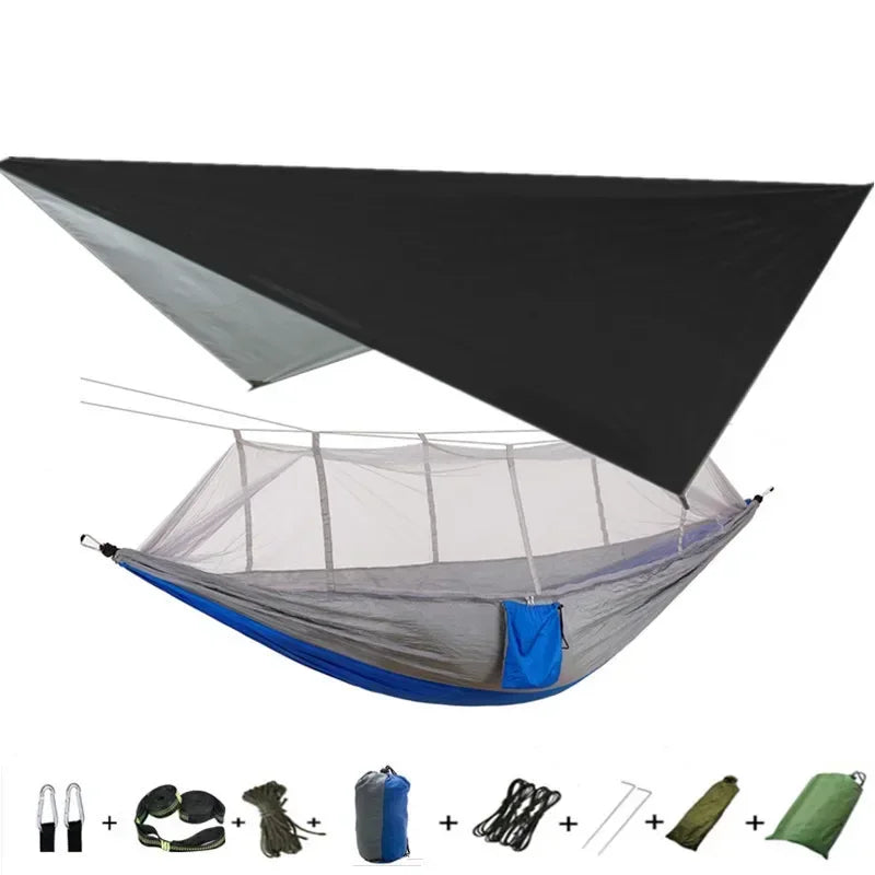 Swallowtail Camping Hammock with Mosquito Net & Rainfly