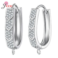 Trendy 925 Sterling Silver Earring Hooks For DIY Jewelry Makings Cubic Zirconia Earring Clasps Accessories