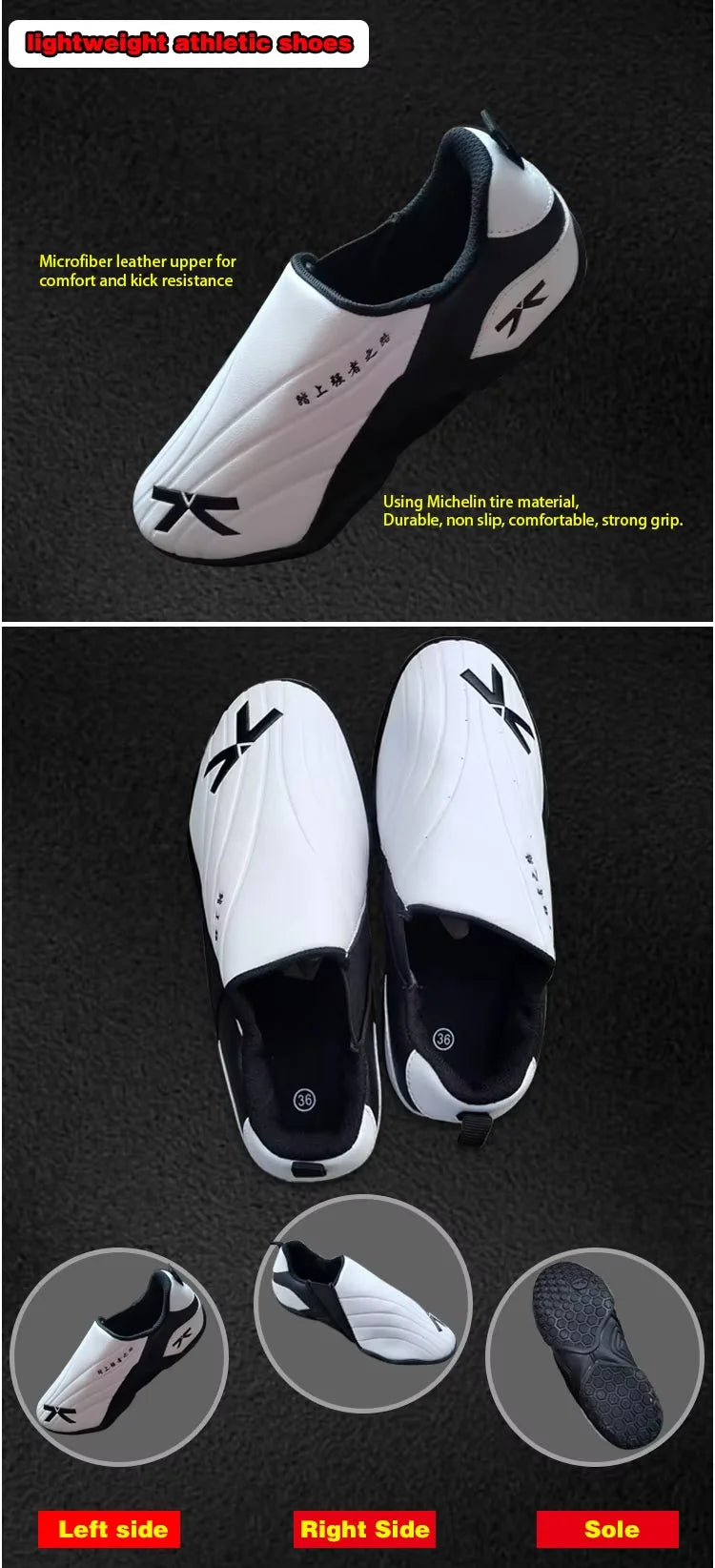 White Breathable Taekwondo Shoes  Boxing Kung fu TaiChi Sport Lightweight Breathable Sport  Shoes