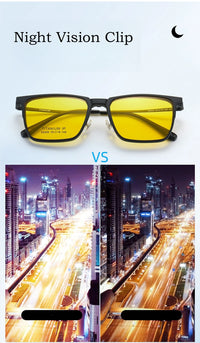 YIMARUILI Ultralight Polarized Magnetic Clip-On Glasses Men and Women TR90 Pure Titanium Optical Prescription Eyeglasses Frames