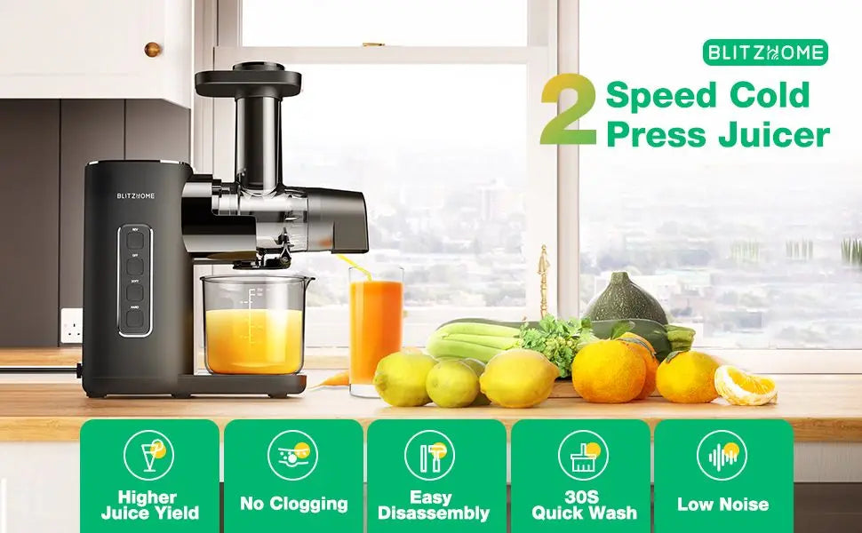 Blitzhome BH-JC01 Cold Press Juicer Slow Masticating