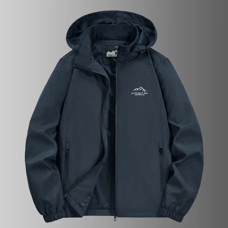 Men’s Hooded Windbreaker Jacket – Autumn Winter Casual Coat
