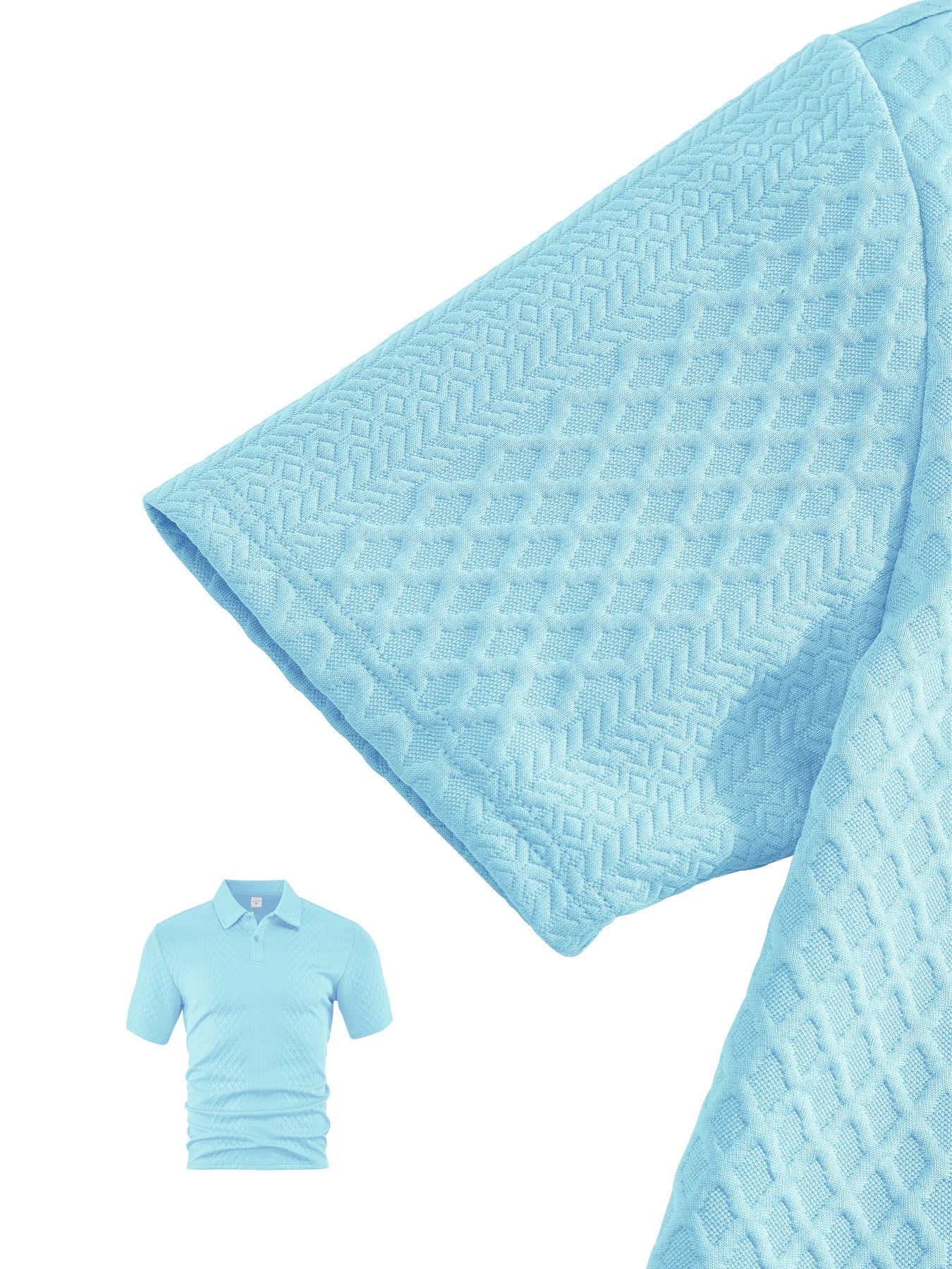 Men’s Summer Jacquard Polo Shirt – Casual Short Sleeve