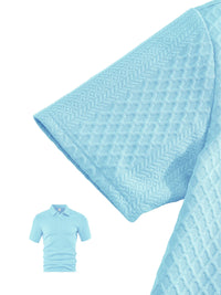 Men’s Summer Jacquard Polo Shirt – Casual Short Sleeve