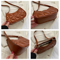 Vintage Fashion Versatile New Women's Bags Solid Rhombic High-End Texture Simple Generous Temperament Crossbody Shoulder