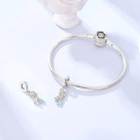 925 Sterling Silver Colorful Koi Pendant Beads Lucky Charm for DIY Bracelets