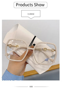 Oversized Square Myopia Glasses – Anti Blue Light Lenses