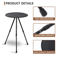 Portable Round Camping Table Adjustable & Lightweight