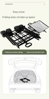 Foldable Camping Handcart with Sofa Seat Outdoor Storage