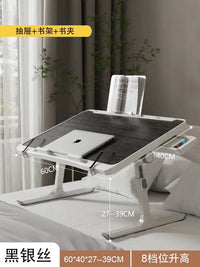 Modern Wooden Office Desk with Keyboard Shelf & Wheels