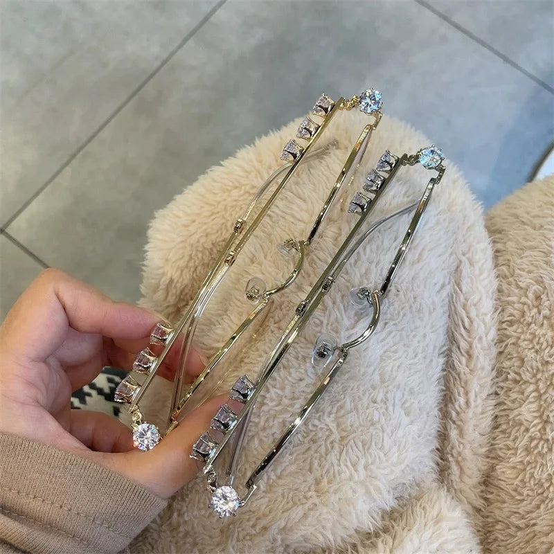 Oval Bling Sunglasses – Metal Frame Fashion Eyewear