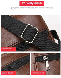 Vintage Messenger Bag Men PU Leather Business Worker Shoulder Bag Brown Black Man Crossbody Bag Male Handbag Gift for Husband