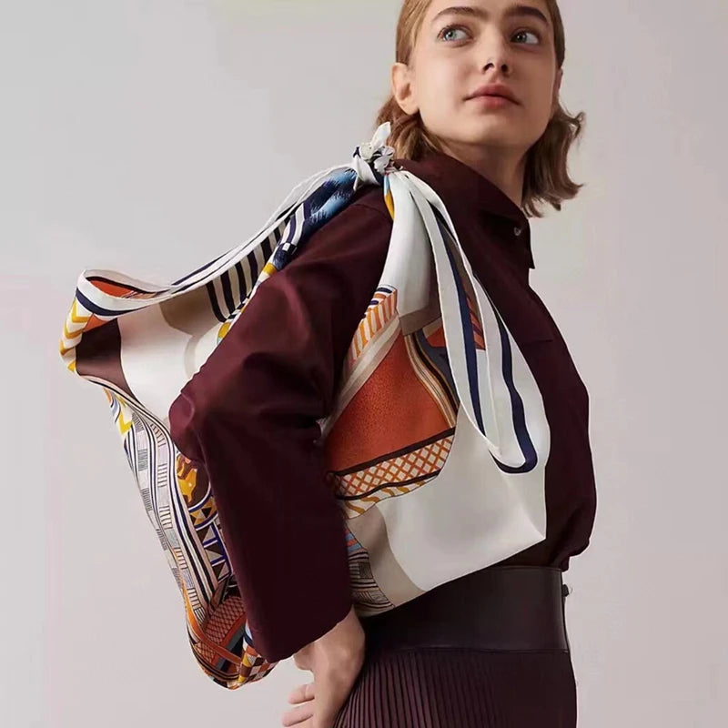 100% Silk Square Scarf – Fashion Neckerchief & Shawl 88cm