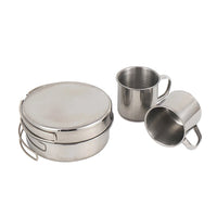 8PCS Camping Cookware Mess Kit Stainless Steel Pots