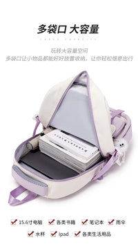 School Bags for High School Girls Fashion Large Capacity Travel Backpack Black and White Lightweight College Student Backpack