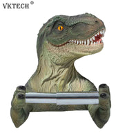 Resin Dinosaur Toilet Paper Holder WC Tissue Rack Punch-free Shelf Bathroom Wall-mounted Tissue Rack Roll Paper Hanger Rack for