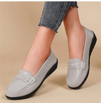 Women's Flat Shoes Fashion Outdoor Loafers For Women Comfortable Moccasins Genuine Leather Shoes For Woman Footwear