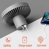 Rechargeable Camping Fan with LED Light – Portable 10000mAh