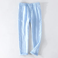 Men’s Linen Dress Pants Casual Loose Summer Trousers