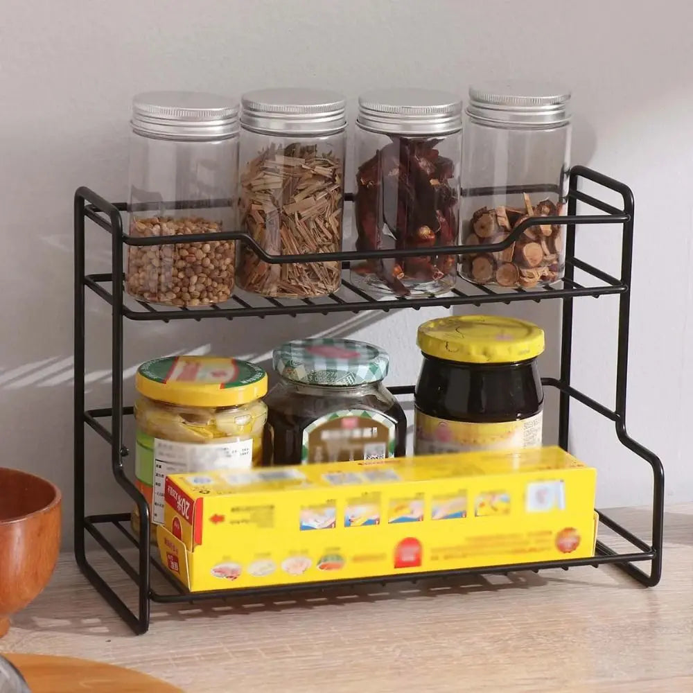 Waterproof Double-Layer Kitchen Organizer Shelf – Space Saver