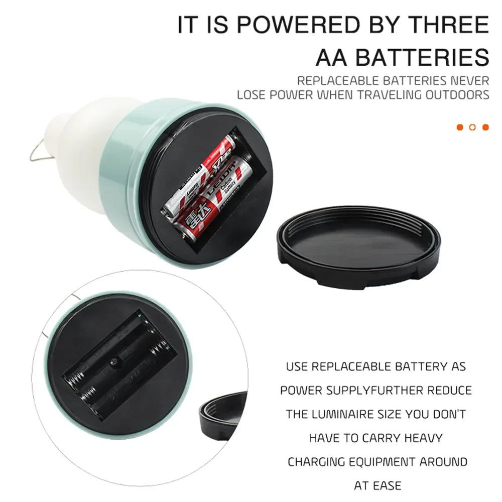 Portable Camping Lights Waterproof Outdoor Camp Lamp 2 Lighting Modes Tent Lamp for Hiking Climbing Yard