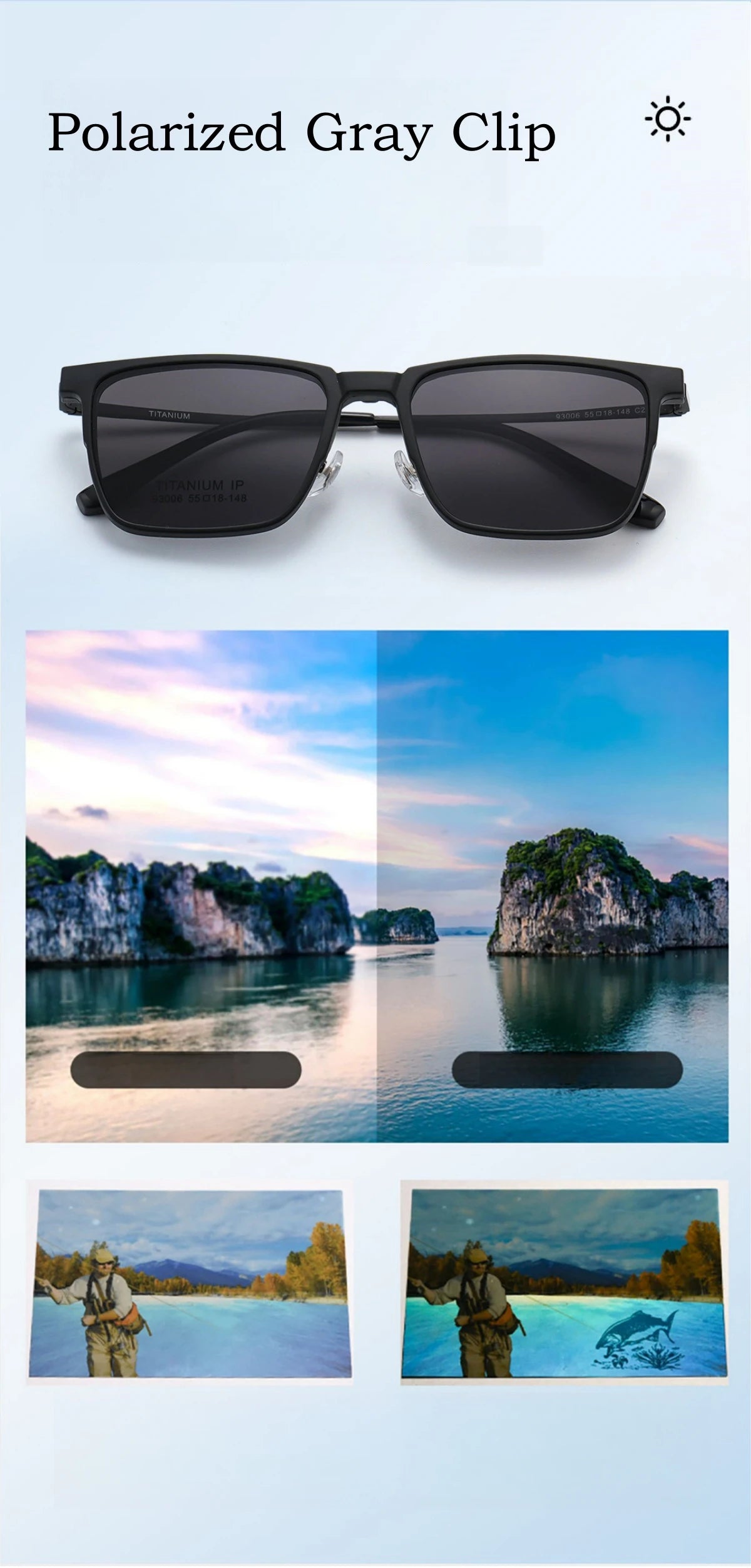 YIMARUILI Ultralight Polarized Magnetic Clip-On Glasses Men and Women TR90 Pure Titanium Optical Prescription Eyeglasses Frames