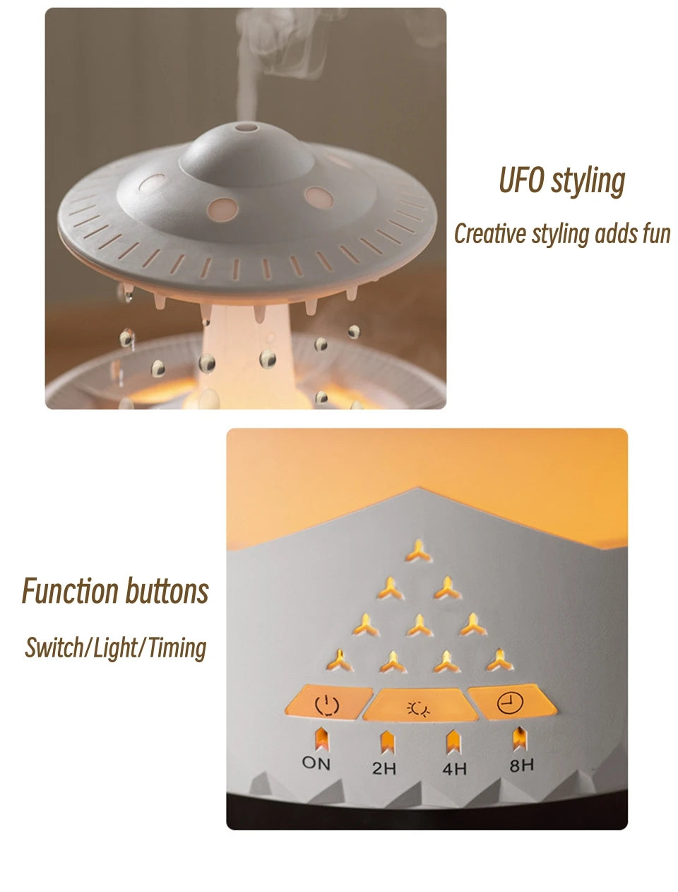 UFO Raindrop Remote Control Aroma Diffuser Electric Ultrasonic Air Humidifier Creative Water Drop Home Essential Oil Diffuser