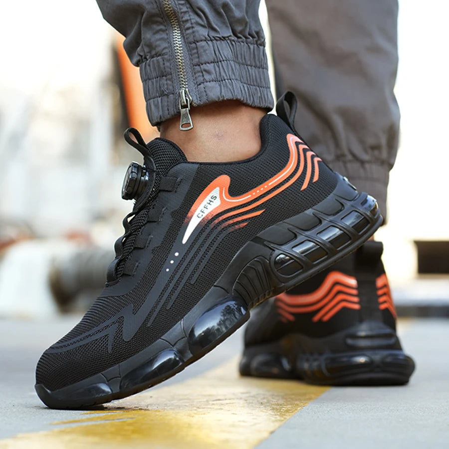 Men’s Steel Toe Safety Sneakers Anti-Smash Work Shoes