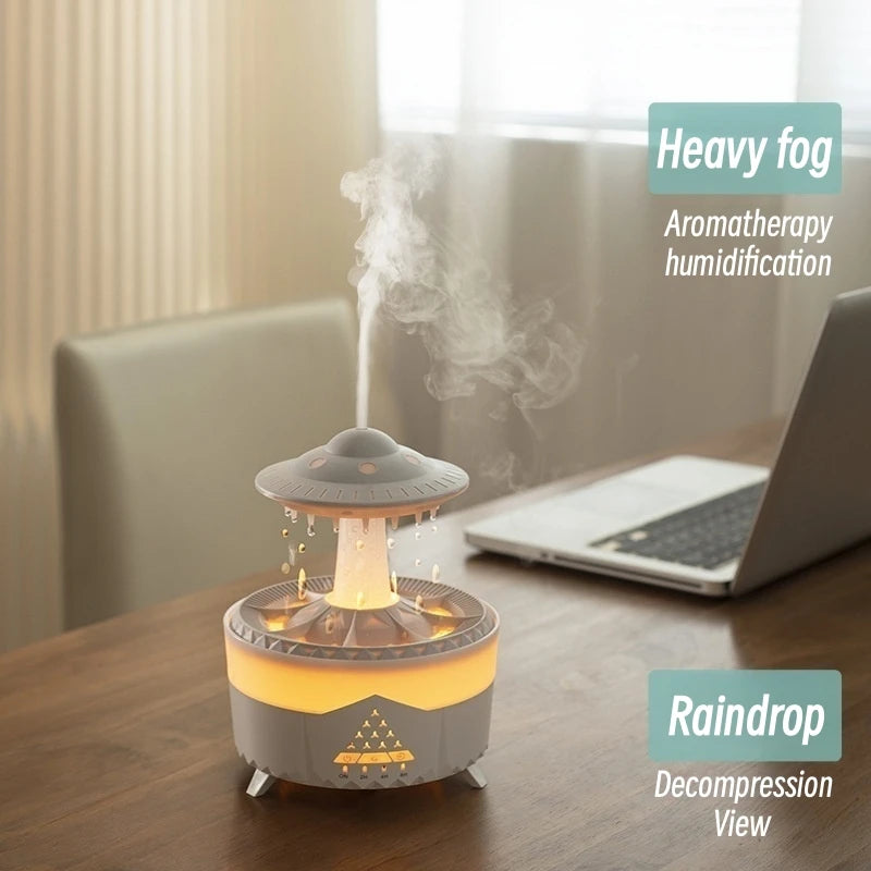 UFO Raindrop Remote Control Aroma Diffuser Electric Ultrasonic Air Humidifier Creative Water Drop Home Essential Oil Diffuser
