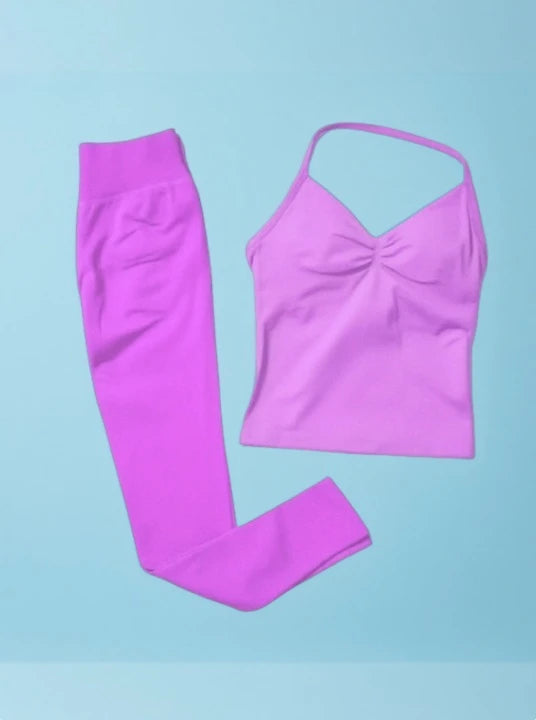 Women's Fitness Impact Net and Neck Halter Shirt  Yoga and Pilates Fitness Kit