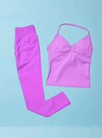 Women's Fitness Impact Net and Neck Halter Shirt  Yoga and Pilates Fitness Kit